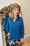 Renuar Long Sleeve Blouse Deep Sea