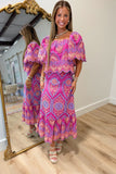 Paradise Eyelet Skirt Set Pink