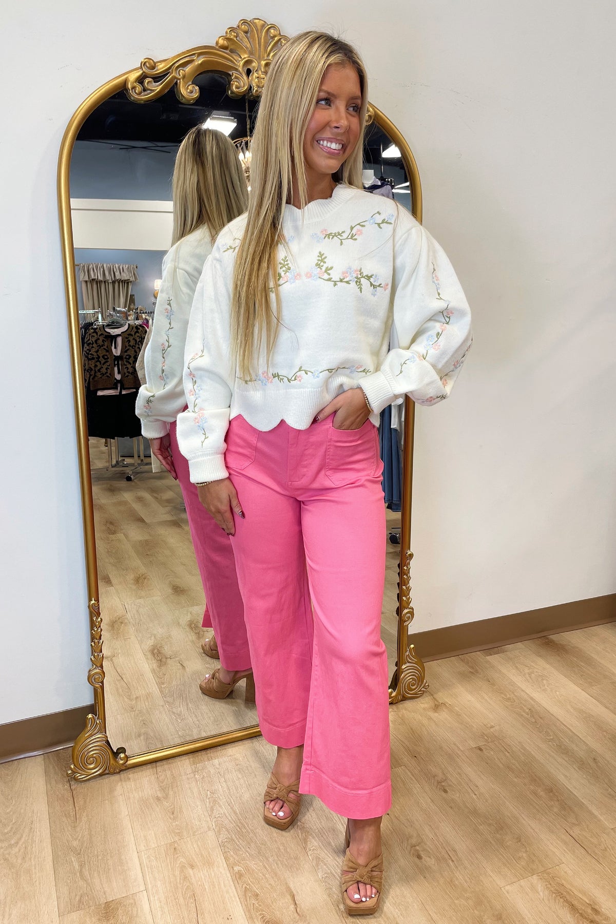 Garden Whimsy Sweater Cream