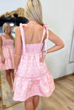Peach Rose Jacquard Dress