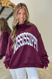 Mississippi Reversible Mock Neck Sweatshirt Maroon