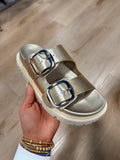 Mia Gen Double Buckle Sandal Gold
