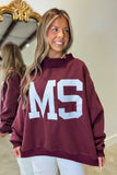 Mississippi Reversible Mock Neck Sweatshirt Maroon