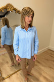 Renuar Long Sleeve Striped Blouse Blue Combo