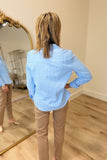 Renuar Long Sleeve Striped Blouse Blue Combo
