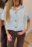 Piper Plaid Bubble Top Olive