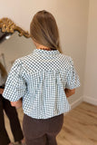 Piper Plaid Bubble Top Olive