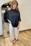 Maeve Mock Neck Top Black