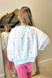 Petals and Dots Terry Pullover Sweatshirt