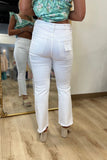 Vervet High Rise Crop Flare Optic White