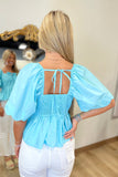 Ocean View Blouse Aqua
