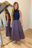 Outdoor Glow Sweater Contrast Dress Navy