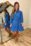 Downtown Denim Belt Dress
