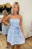 Embroidered Skies Dress Blue