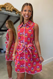 Scarlet Garden Scalloped Shirt Dress