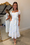 Blooming Butterflies Midi Dress Periwinkle