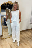 Play Ball 2 Piece Pant Set Cream