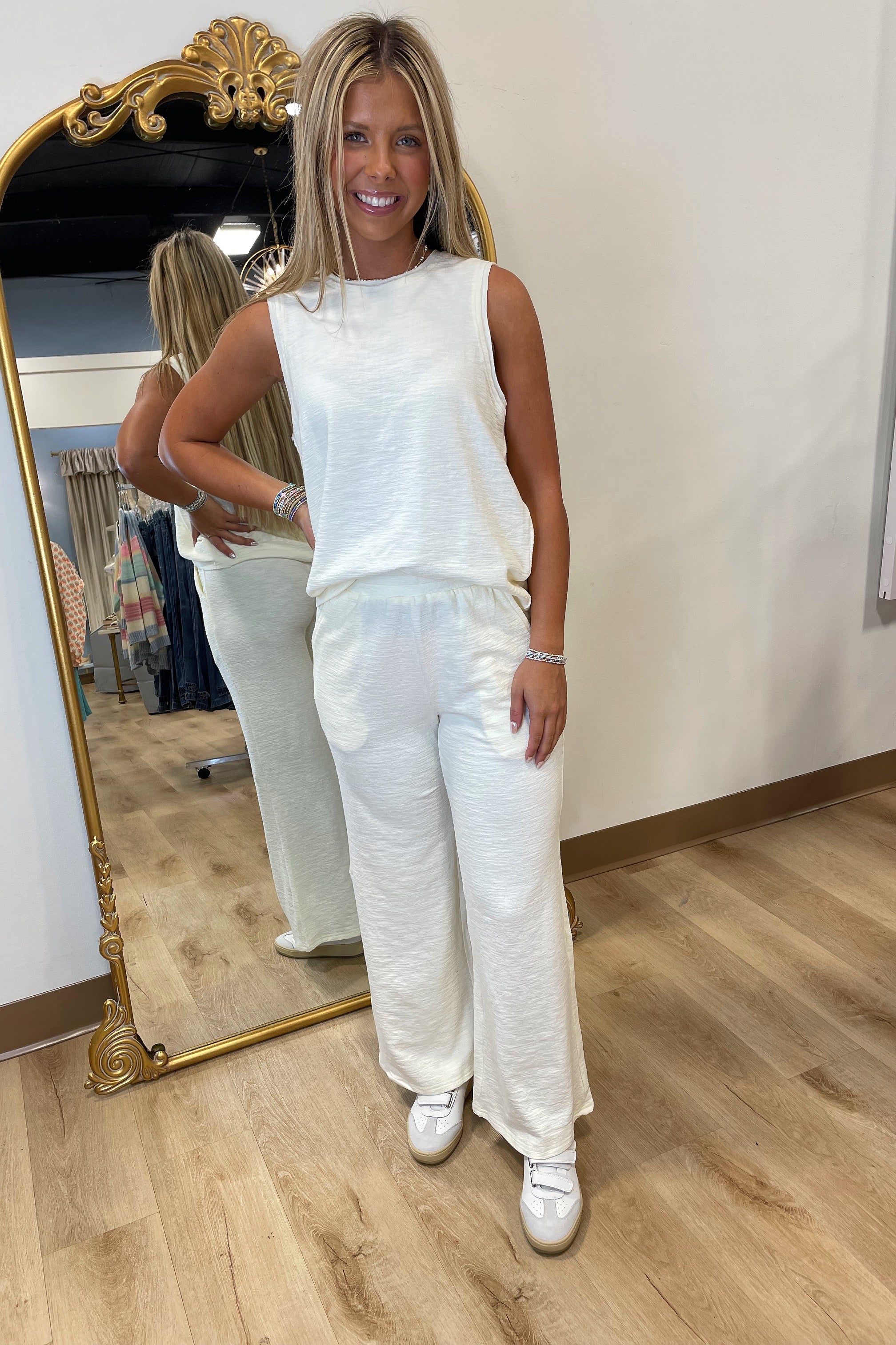 Play Ball 2 Piece Pant Set Cream
