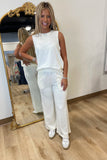 Play Ball 2 Piece Pant Set Cream