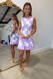 Elegant Garden Soirée Crochet Dress Lavender