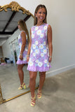 Elegant Garden Soirée Crochet Dress Lavender