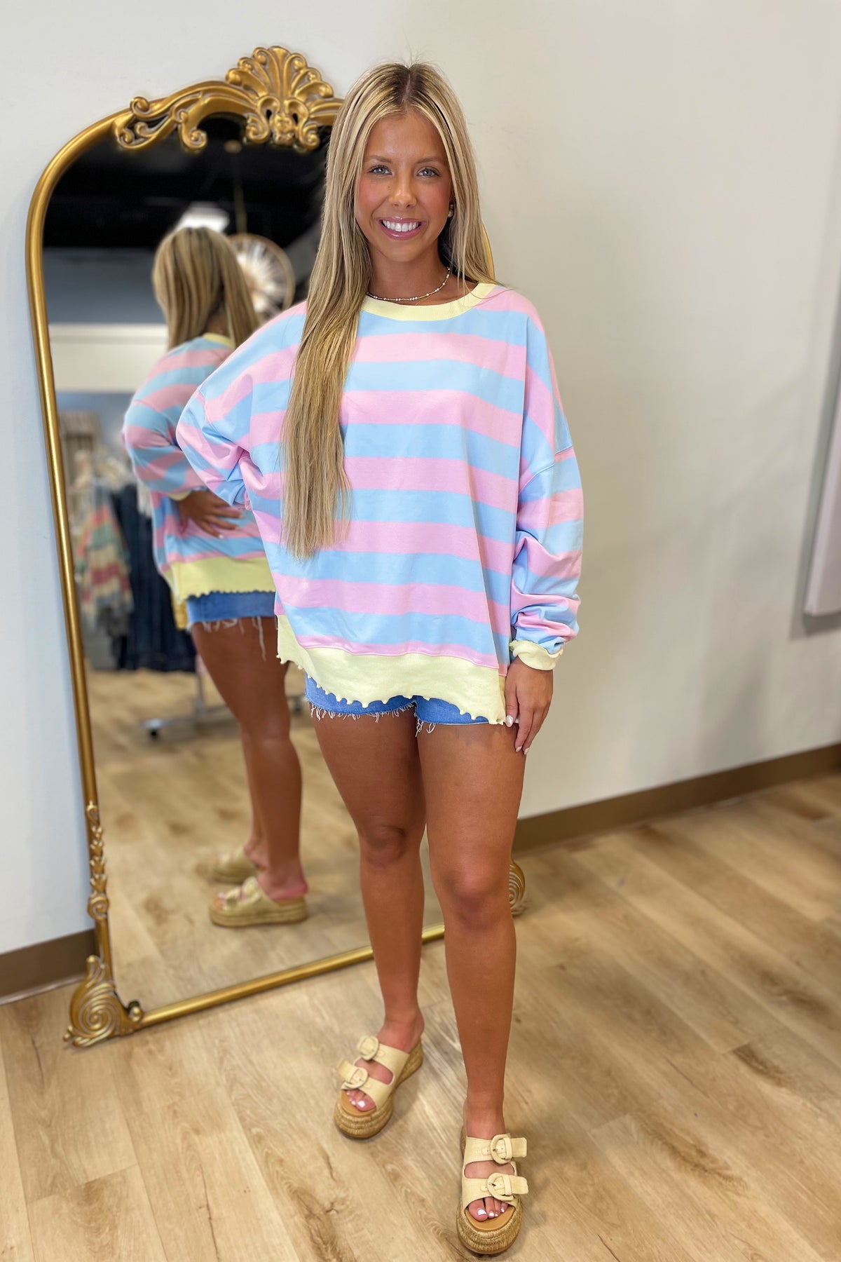 Better Together Striped Pullover Blue/Pink
