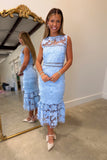 Something Blue Before I do Lace Midi Dress