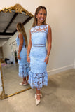 Something Blue Before I do Lace Midi Dress