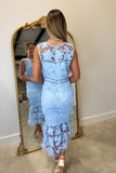 Something Blue Before I do Lace Midi Dress