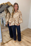 Romantic Getaway Printed Blouse Mocha