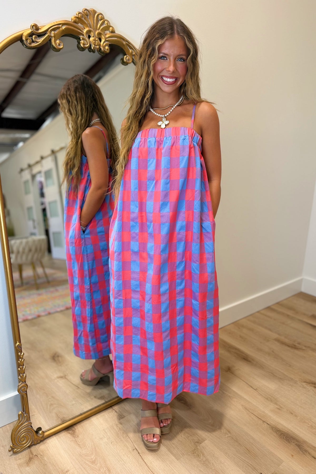 Cherry Cottage Plaid Dress