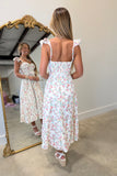 Floral Corset Midi Dress Ivory