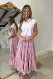 Collins Cap Sleeve Collard Sweater Vest Pink