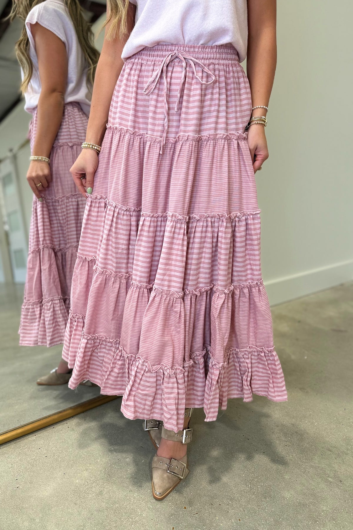 Sucker For Stripes Skirt Pink
