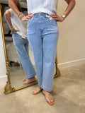 Charlie B Cropped Wide Leg Pant Light Blue