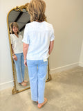 Charlie B Split Neck Blouse Stripes