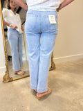Charlie B Cropped Wide Leg Pant Light Blue
