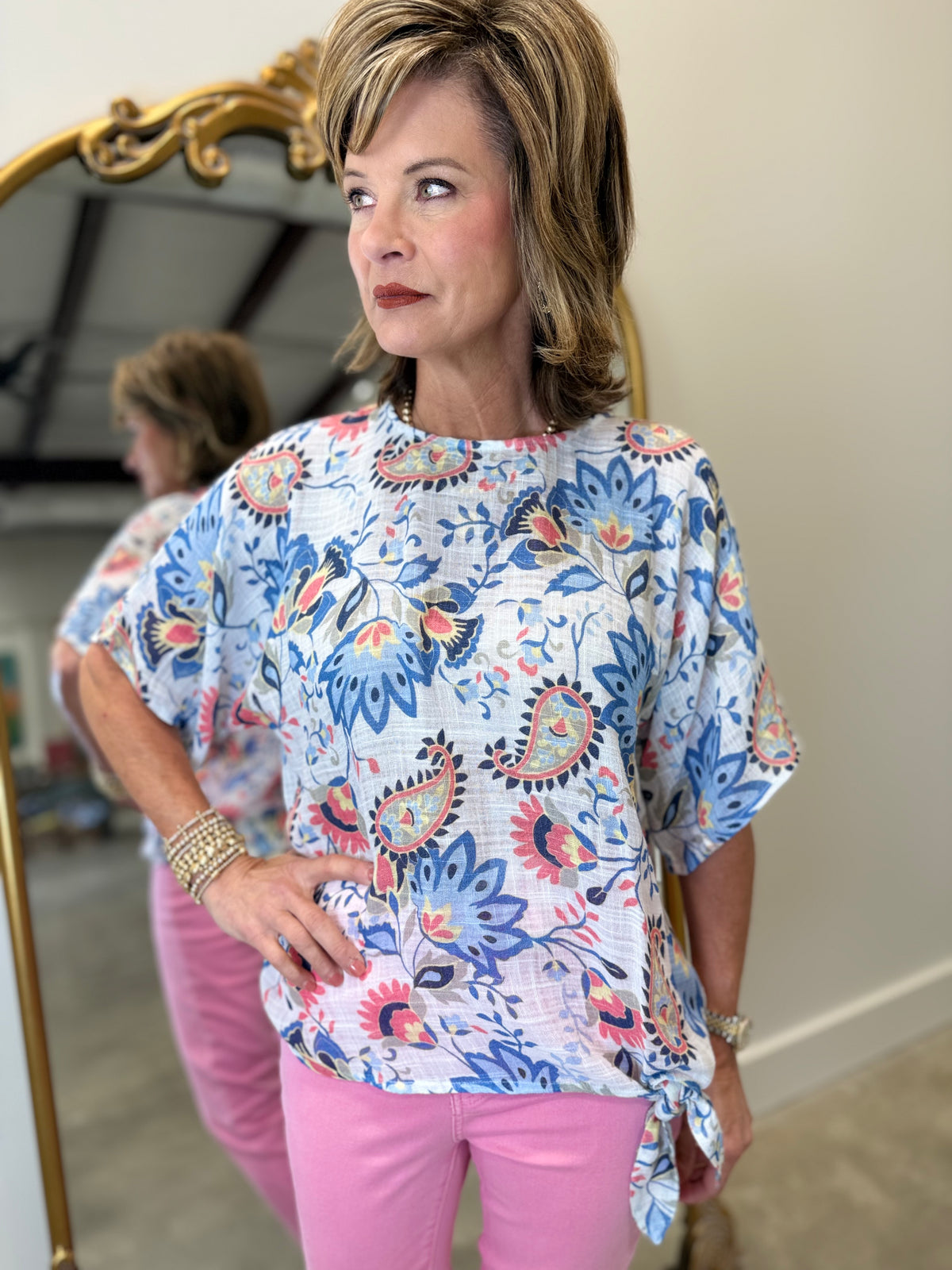 Charlie B Cotton Gauze Blouse Rio