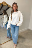 The Stars Are Out Crop Sweatshirt Cream