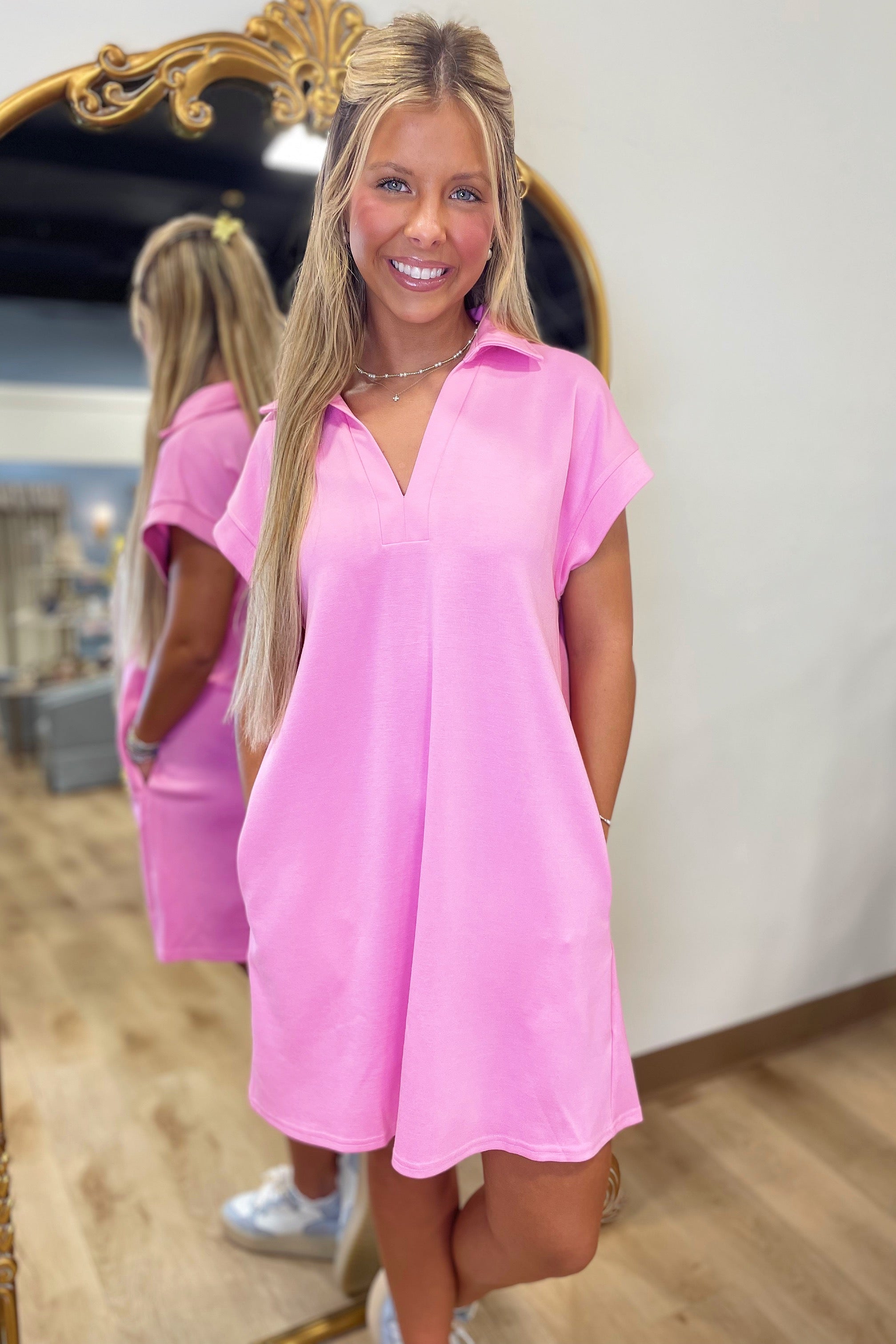 Just Hanging Out Dress Pink