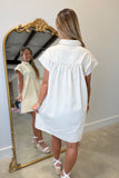 Denim Pleats Shirt Dress Coconut