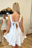 Patchwork Princess Dress Blue Floral