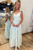 Sweet Honesty Floral Maxi Dress Blue