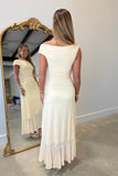 Champagne Sunrise One Shoulder Midi Dress