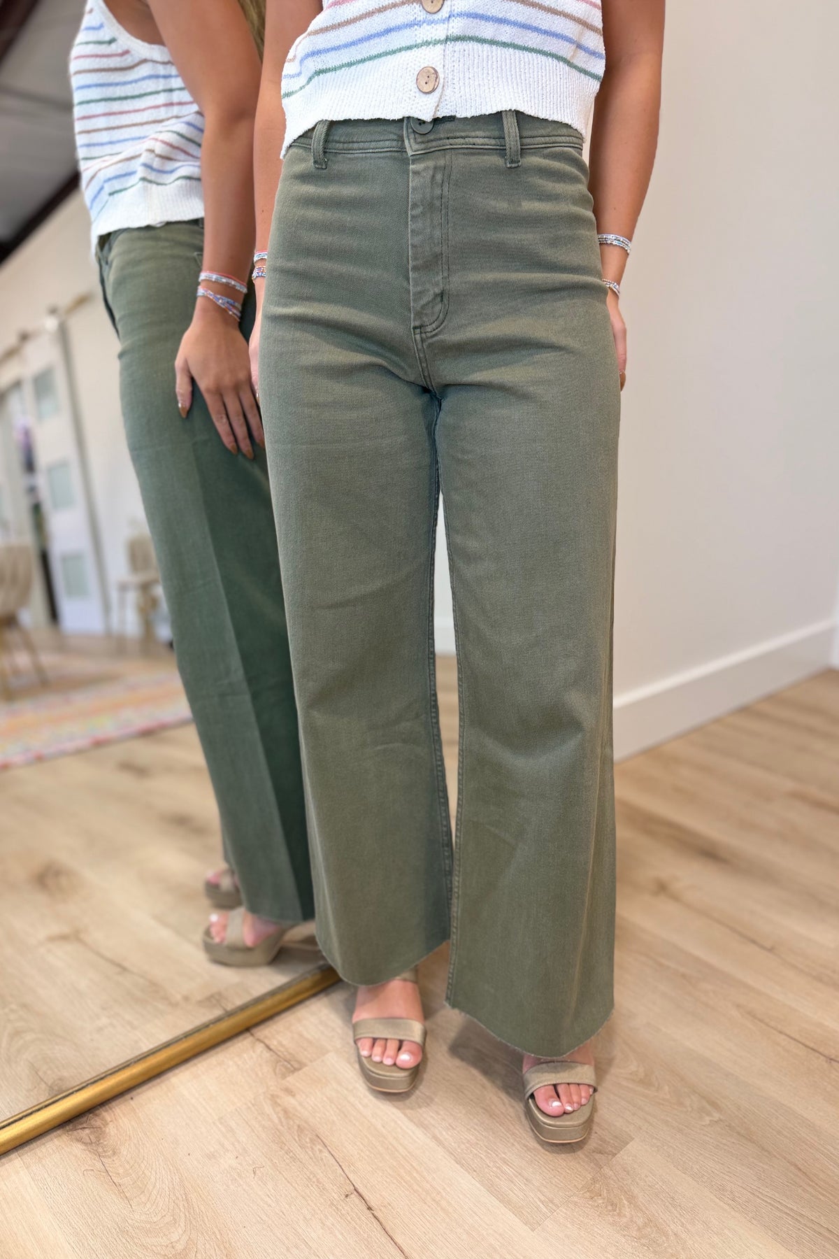 Hug Me Tight Jeans Olive
