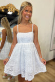 Eyelet Floral Dress White