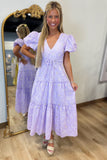 Endless Eyelet Midi Dress Lavender