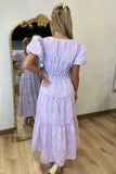 Endless Eyelet Midi Dress Lavender
