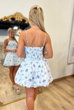 Flora Fizz Bubble Hem Dress Blue