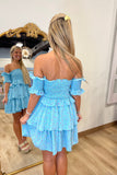 Ocean Breeze Off the Shoulder Dress Turq